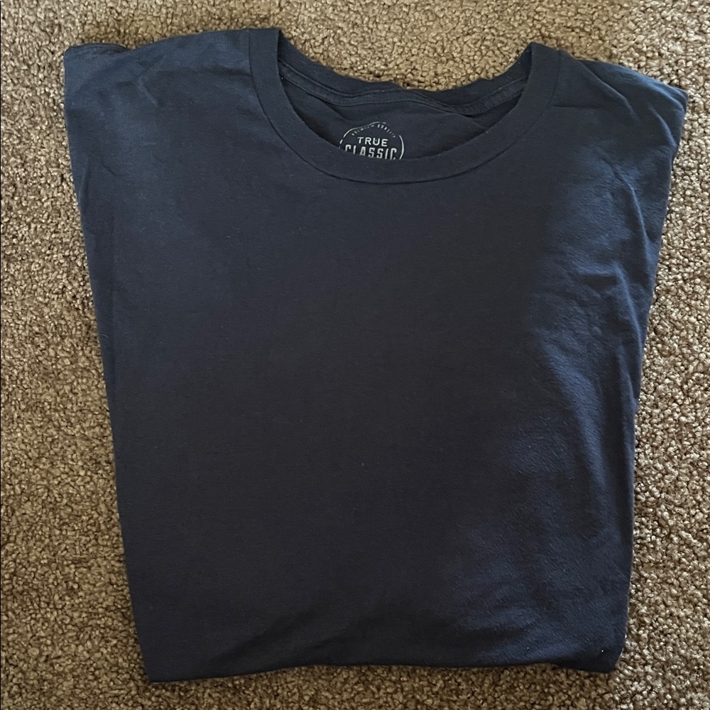 Classic Crew Neck Short Sleeve T-Shirt in Navy